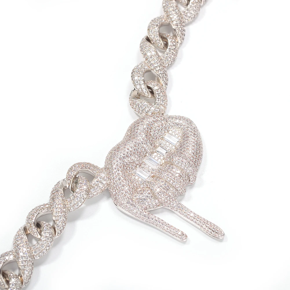 
Custom Hip-Hop Diamond Personalized Jewelry Necklet Mouth Pendant Necklet 