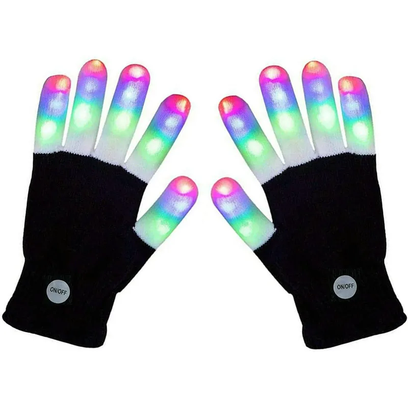 Factory Colorful Halloween Rave Kids Gifts Party Flashing Magic Finger Light Show Light Up Led Gloves with Led Lights Led Gloves
