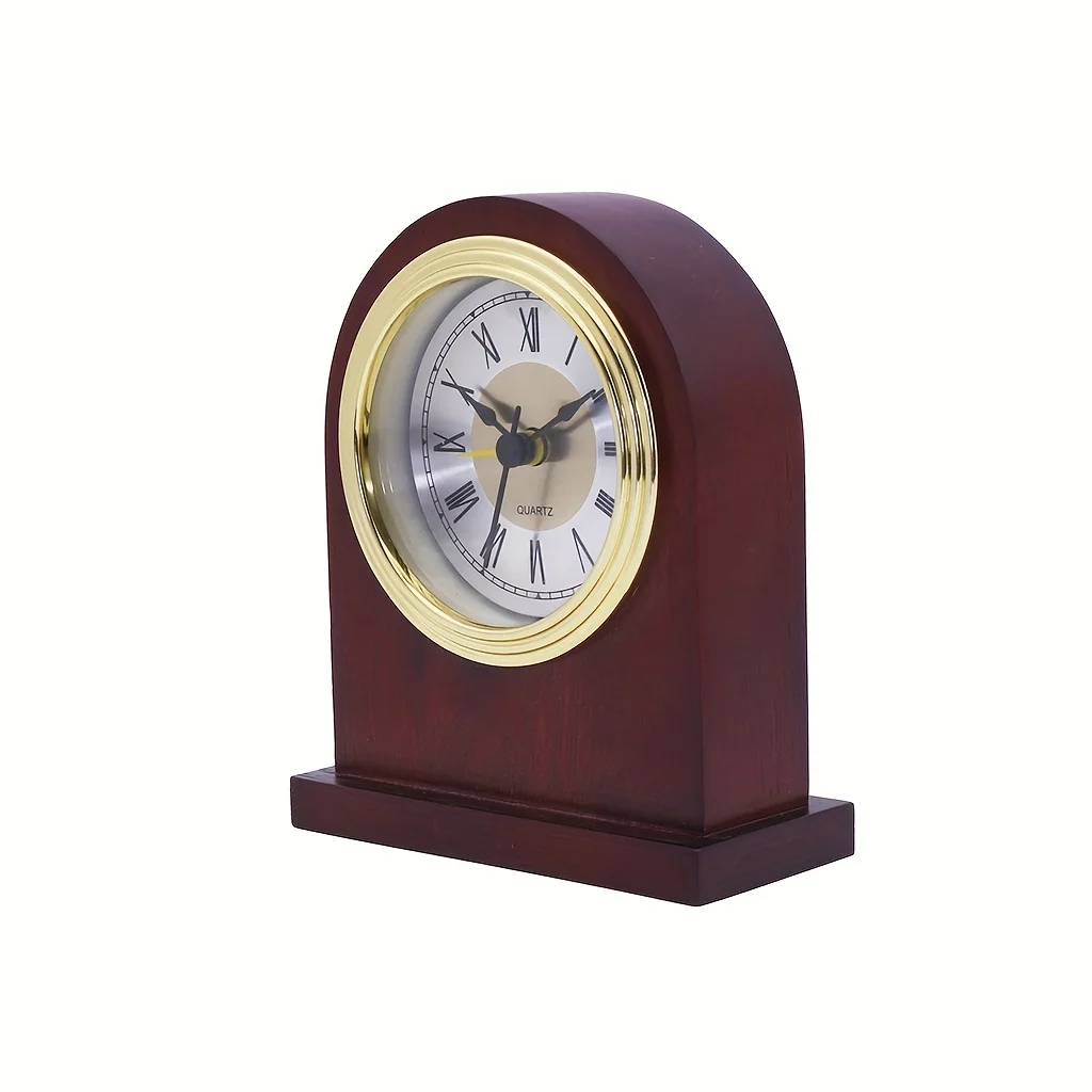 Alarm Clock Vintage Wooden Table Clock Bedroom Bedside Snooze Alarm Clock Wood Retro Desktop Home Decoration Desk Table Watch