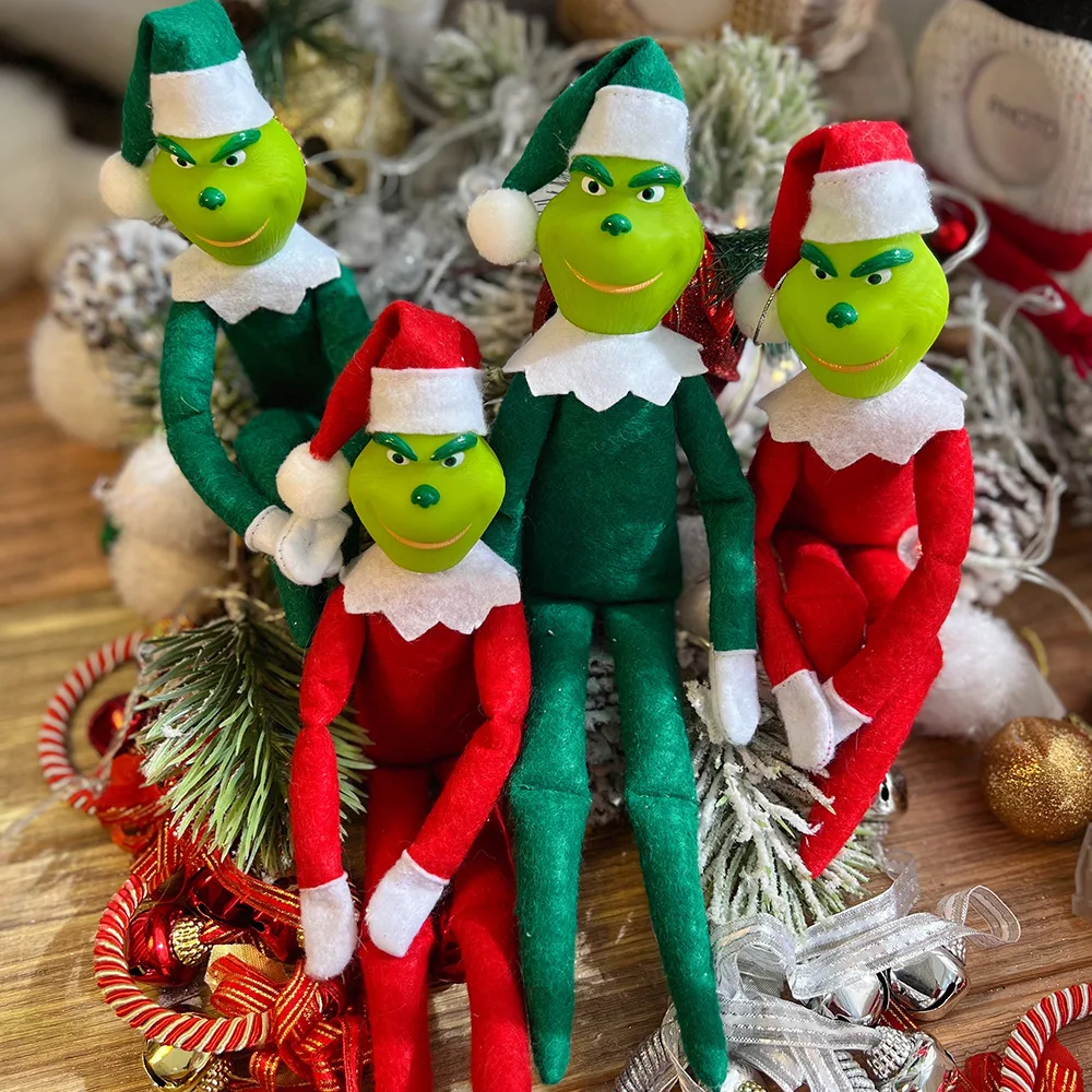 Hot Sale Christmas Dolls Toys Green Monster Elf Ornaments Pendant Christmas Toys Green Elf Pendant Christmas Dolls Toys
