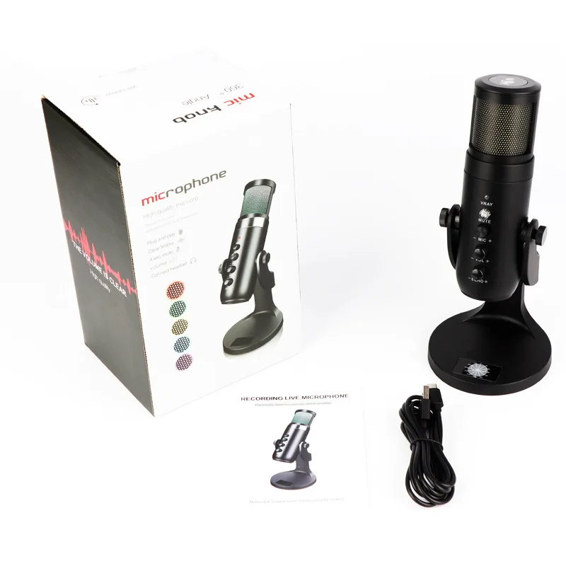 Professional Usb Rgb Colorful Breathing Live Dedicated Recording Mic Studio Gaming Microphone For Pc Ps4 Ps5 Mac