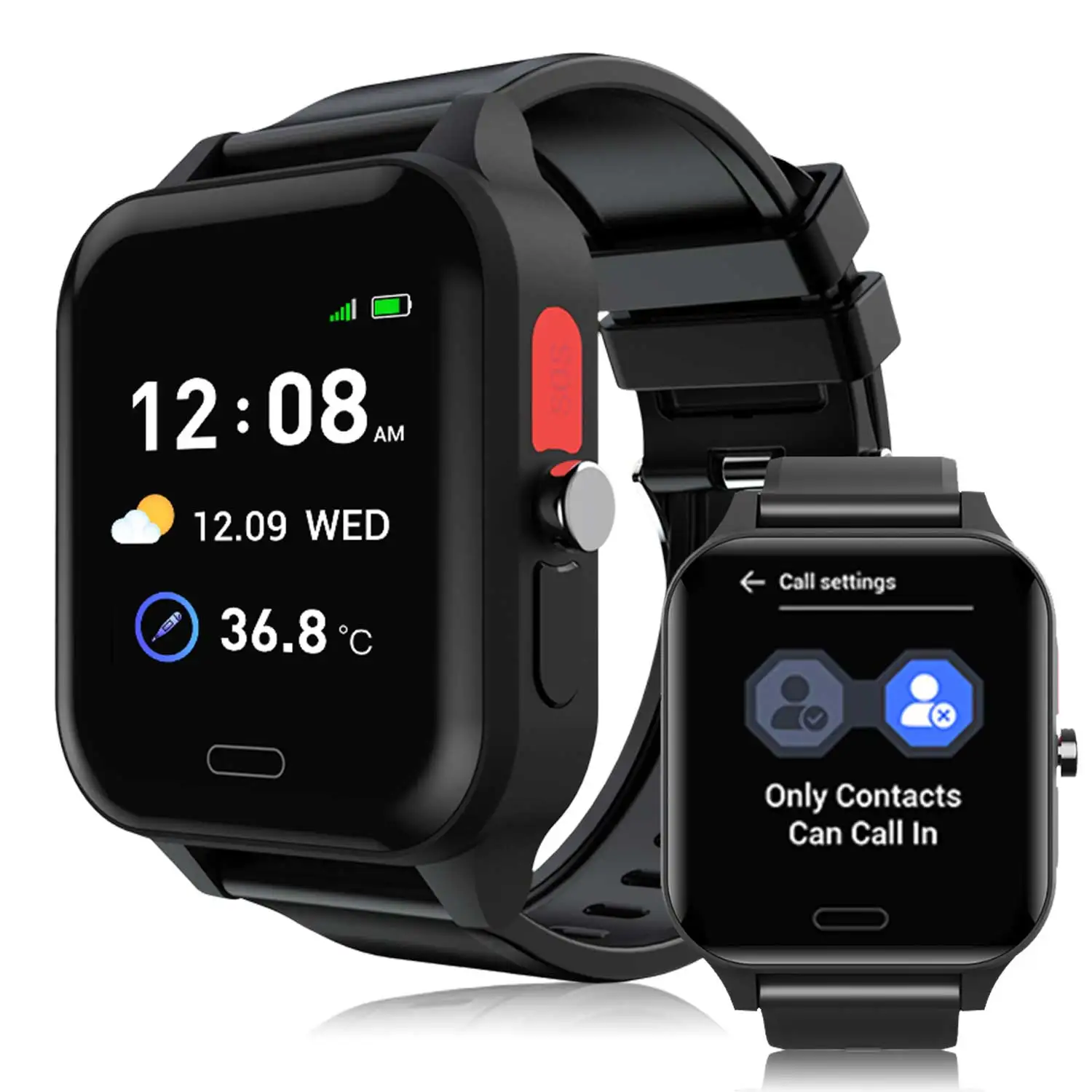 2024 4g Elderly Watch SOS Button GPS Locator V2032 ECG PPG Blood Oxygen Heart Rate Monitor 4G Health Call Smart Watch SOS