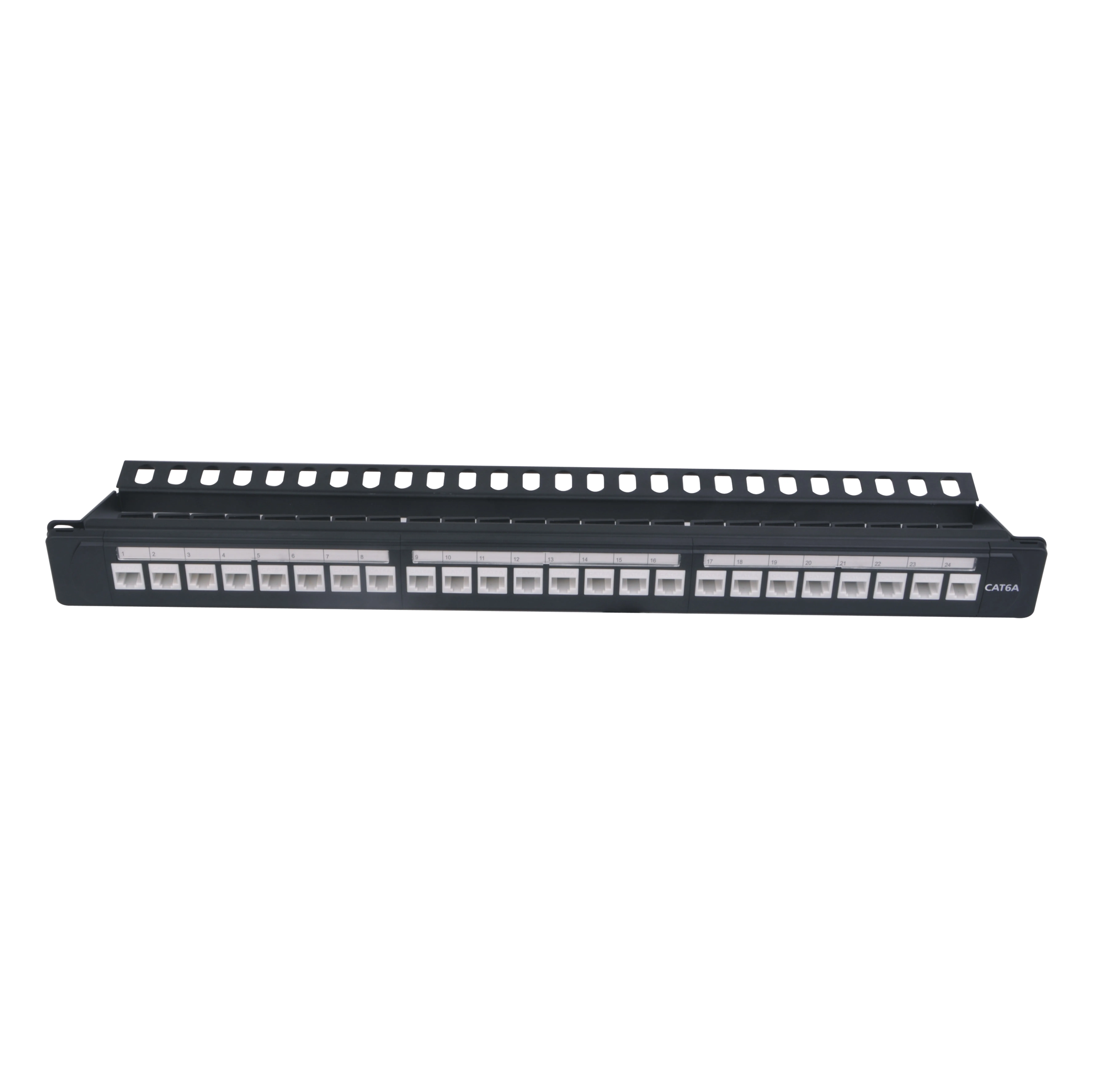 24 port patch panel snap in RJ45 Cat6 Cat6a modular jack network blank patch panel
