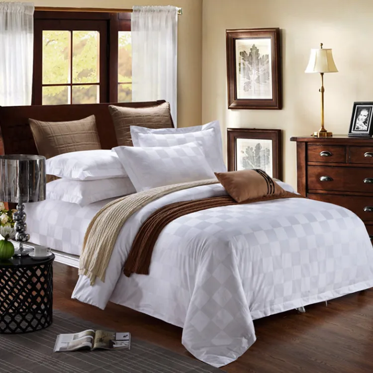 SANHOO High Quality Hotel Bedding Set Chessboard Pattern 100% Turkish Cotton Comfortable Textile Bedding Coverlet Sets