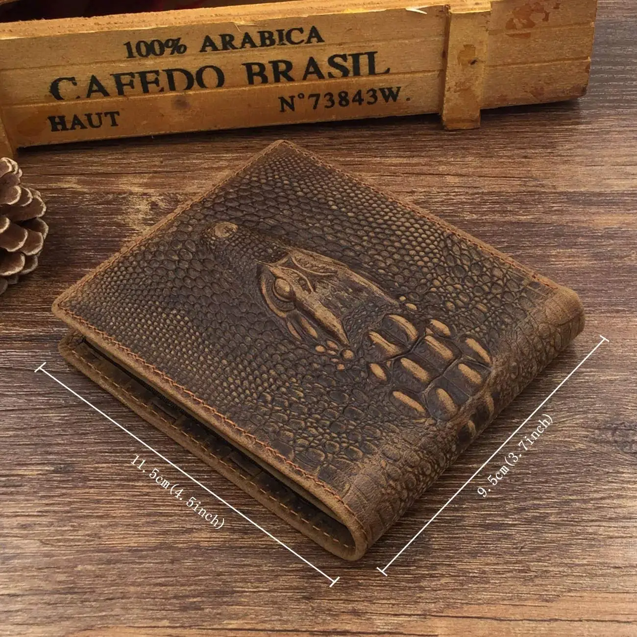 Wholesale Luxury Vintage Brown Wallet Men Bifold Slim Wallet Minimalist Leather With Coin Pocket