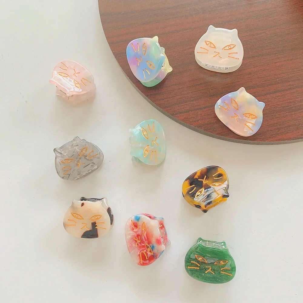Custom Cellulose Acetate Acrylic Plastic Cute Mini Cat Hair Claws Clip Accessories for