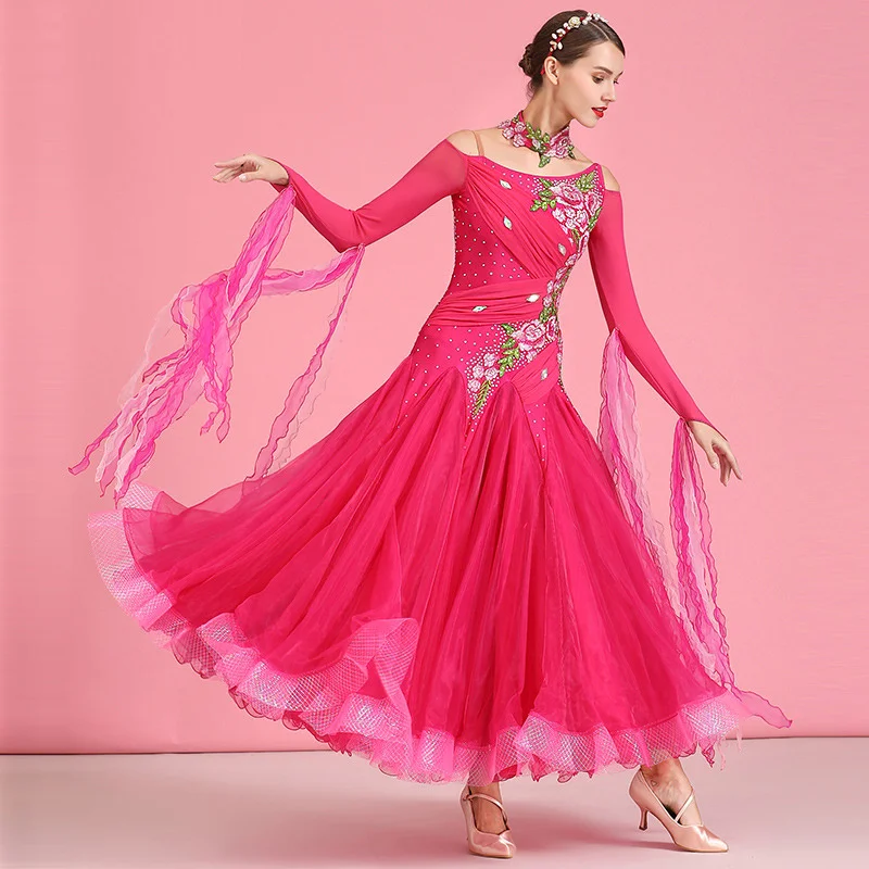 High Quality Fashion Women Ladies Dance Competition Performance Ballroom Dance Wear Dress