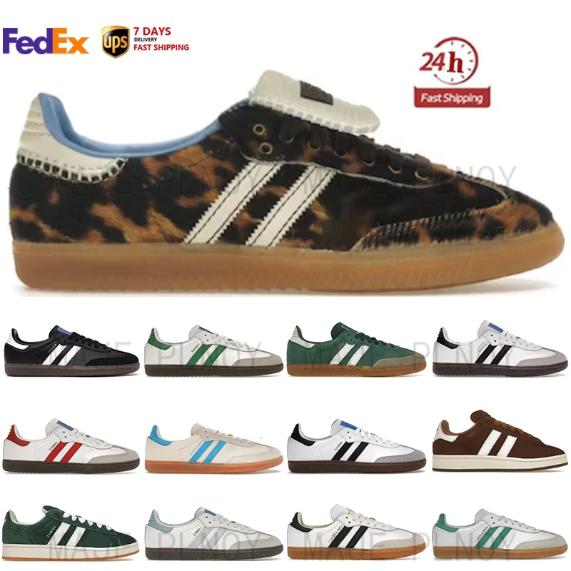 AD designer Flat shoes Samba White Gum Wales Bonner Leopard men women casual shoes Tennis Samba shoes