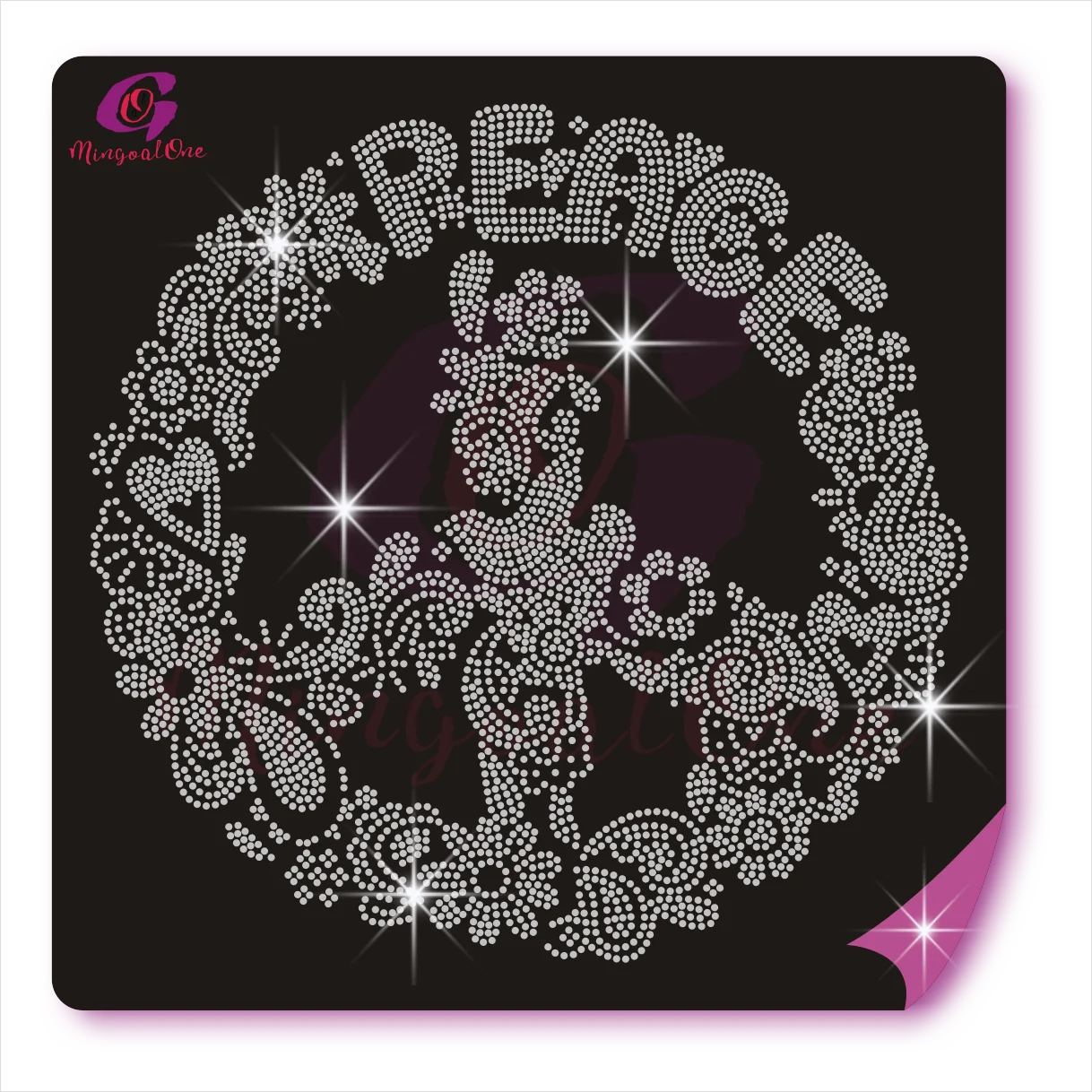 China Factory Direct Sale High Quality Bling Crystal Rhinestone Motif Custom Rhinestone Iron On Transfer Design