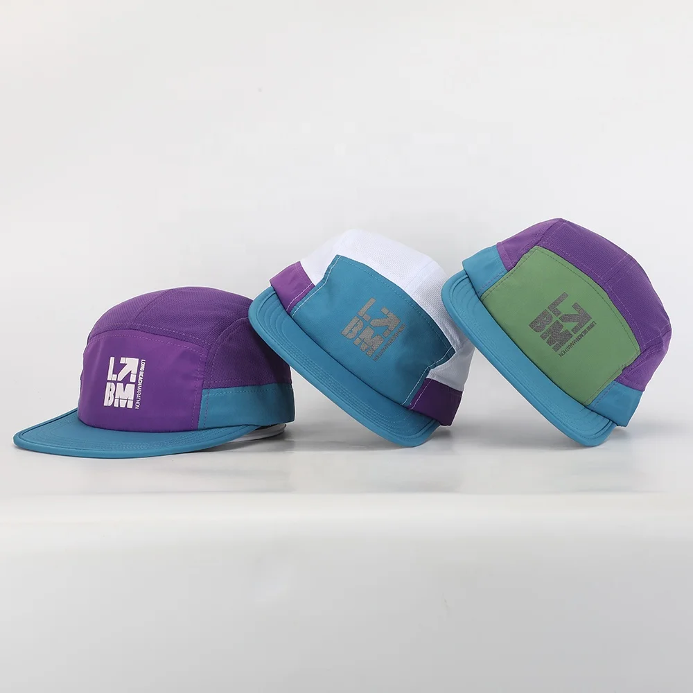 OEM Custom Design Embroidery Logo All Over Printing 5 Panel Camp Cap,Sports Running Camper Hat,Lightweight Outdoor Camping Cap