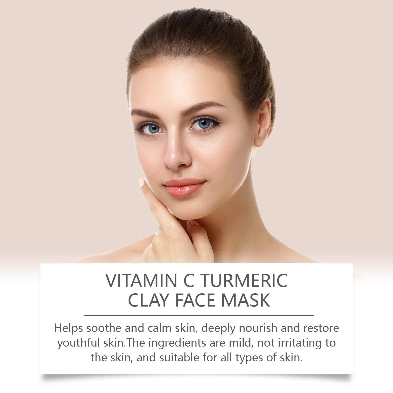 OUHOE Organic Turmeric Vitamin C Dark Spots Anti Acne Brightening Pores Cleansing Facial Purifying Clay Mask Skin Care Mud Mask