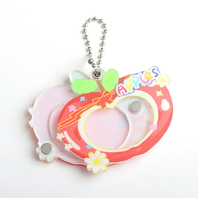 One Piece Custom Plastic Photo Frame Keychain Cheap Price Acrylic Photocard Holder Charms