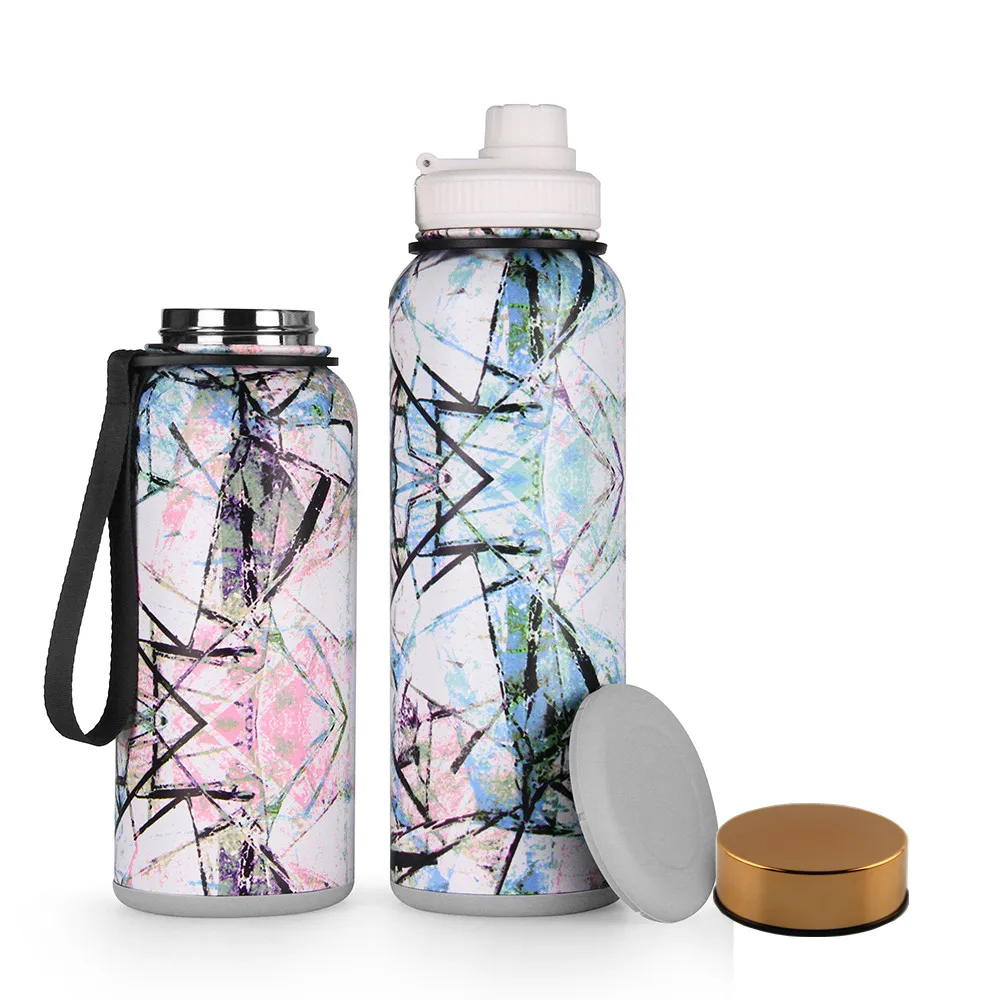 Customized Logo Stainless Steel Gym Sports Water 32oz Bottle Double Wall with Silicone Cover For Kids