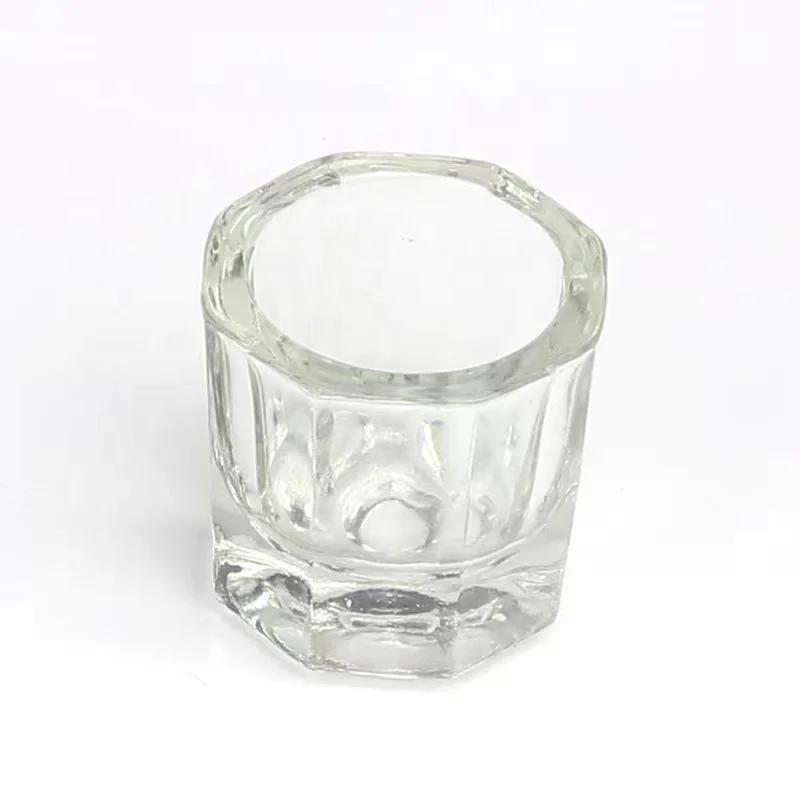 Professional  Crystal Nail Dappen Dish With Lid  Liquid Powder Cup