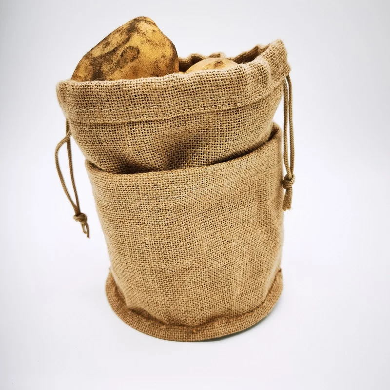 Factory custom wholesale eco friendly strong grocery shopping linen jute tote bag with leather handle