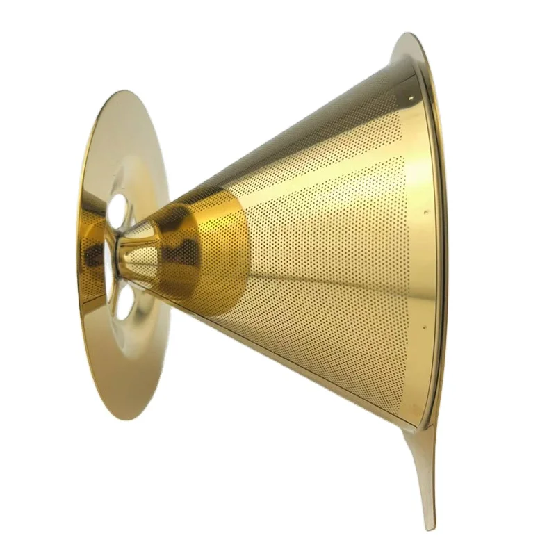 Paperless Cone Coffee Strainer Stainless Steel Coffee Filters Dripper With Removable Cup Stand
