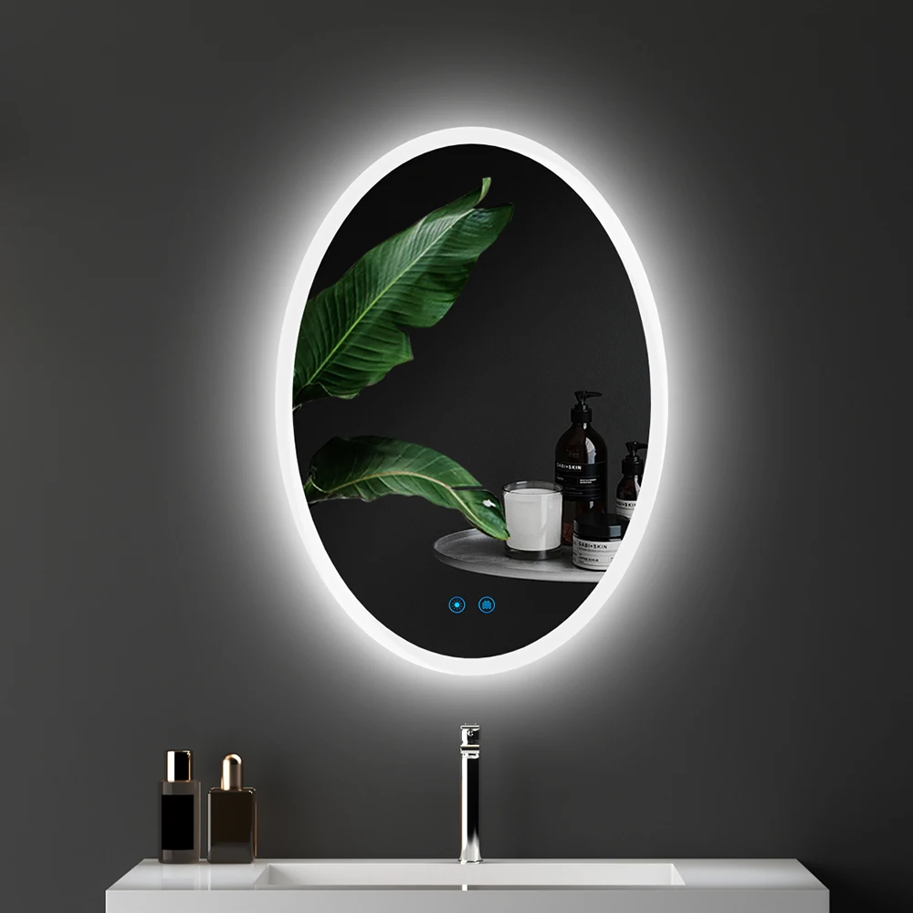Round Backlit Led Mirror Hanging Wall mounted Spiegel Smart Lustro LED Bathroom With Light