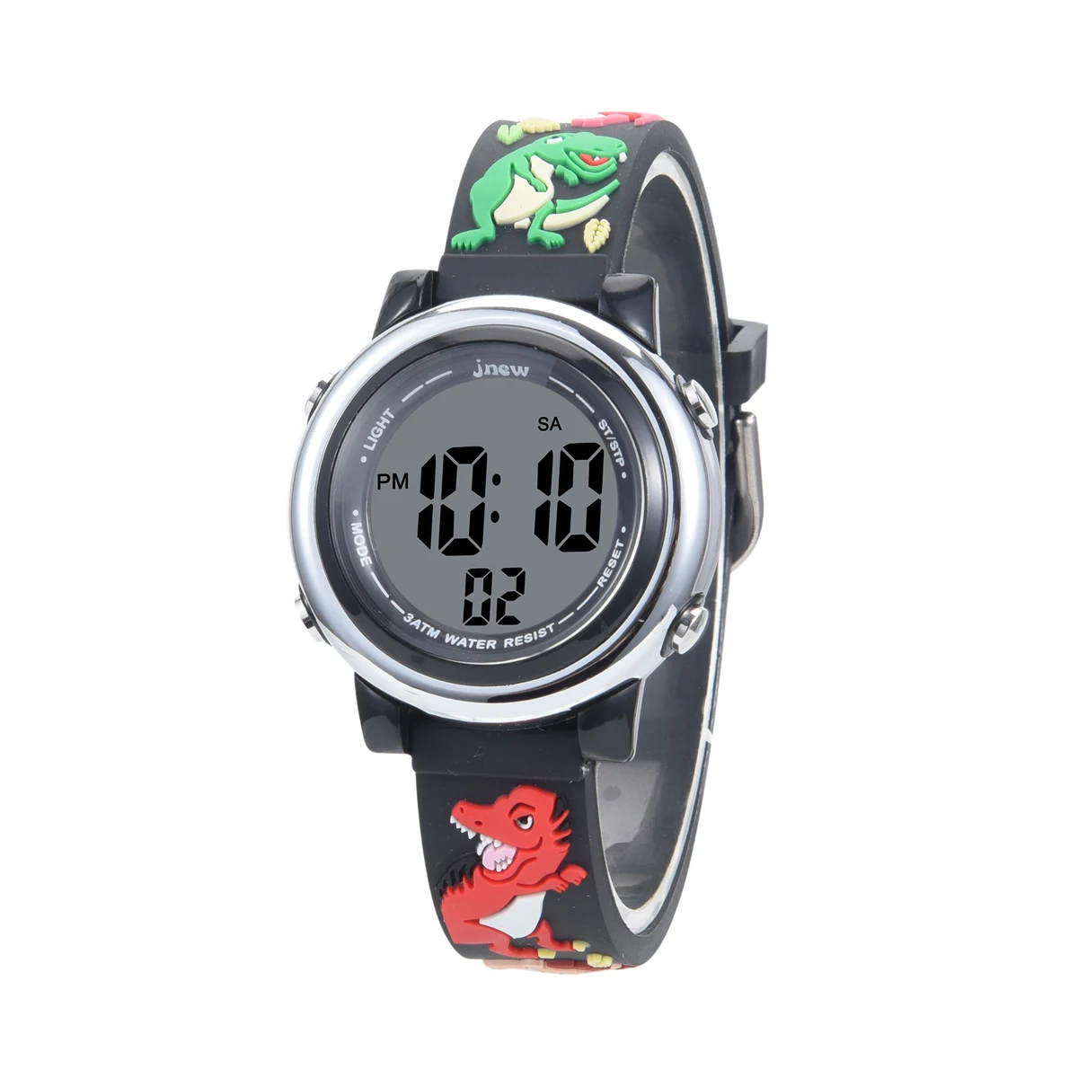 JNEW factory direct sales little dinosaur 3D cartoon digital watch 7 color LED children watch