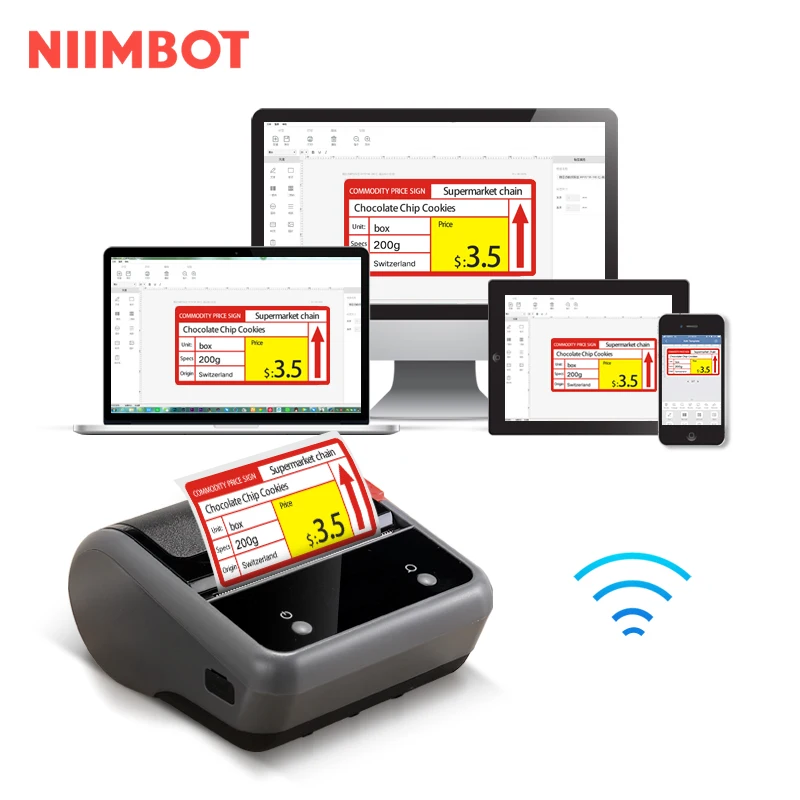 NiiMbot multifunction wireless digital  roll to roll thermal portable document printer