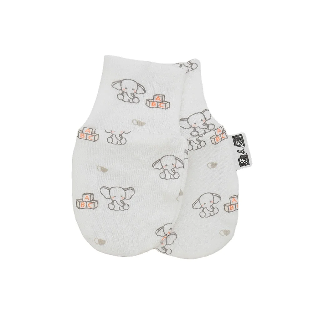 Hot Selling Lovely Print Wholesale Newbron Infant Mittens Cotton Top Quality Skin-Friendly Soft Bamboo Baby Gloves