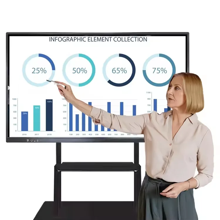 100 Inch dual touch smart interactive whiteboard OPS Display Android Windows Intelligent Board Education Whiteboard Interactive