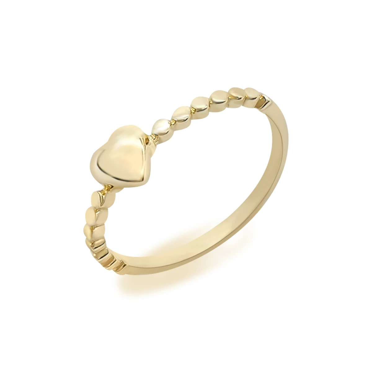  Модное тонкое кольцо дешевое 14K желтое золото в форме сердца простое карат маленькое ТВЕРДОЕ Золотое обручальное оптовая