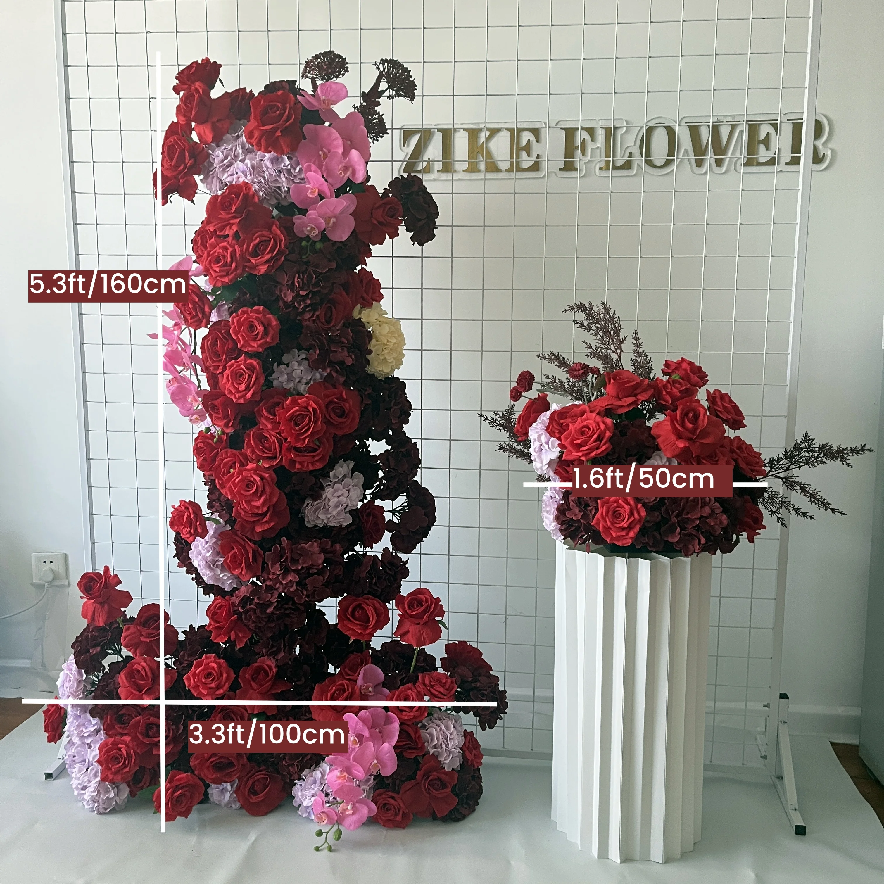 Wholesale Red Wedding Centerpieces & Table Decorations Artificial Silk Roses Floral Arrangements Red Rose Wedding Centerpieces