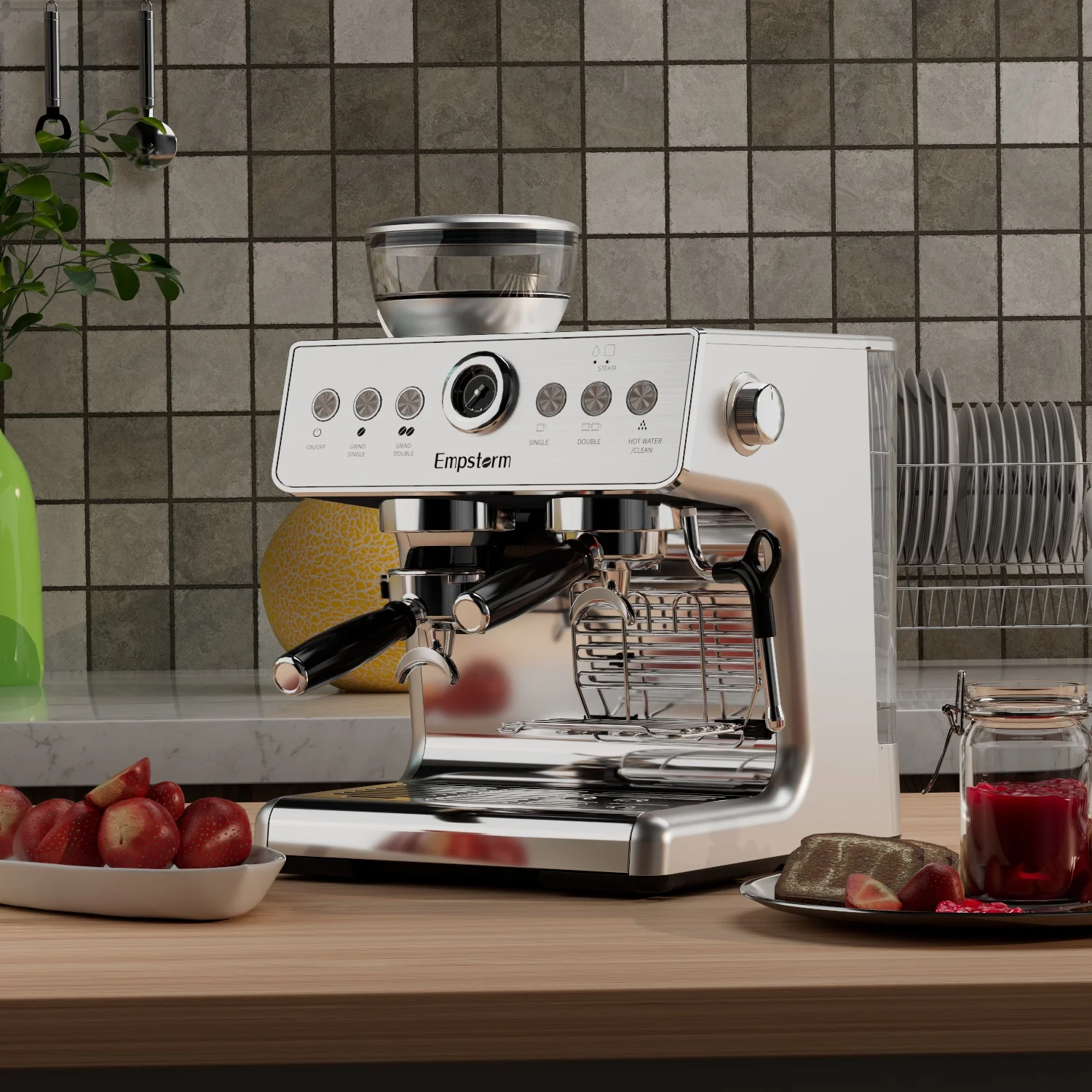 Affordable Price 220V High-end batista coffee machine electric milk frother 20 bar italian pump espresso coffee maker machine