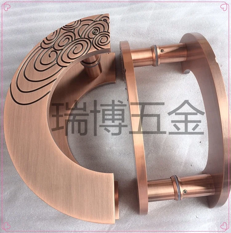 RB-8100 antique brass electroplating semi-circle solid aluminum door pull handle