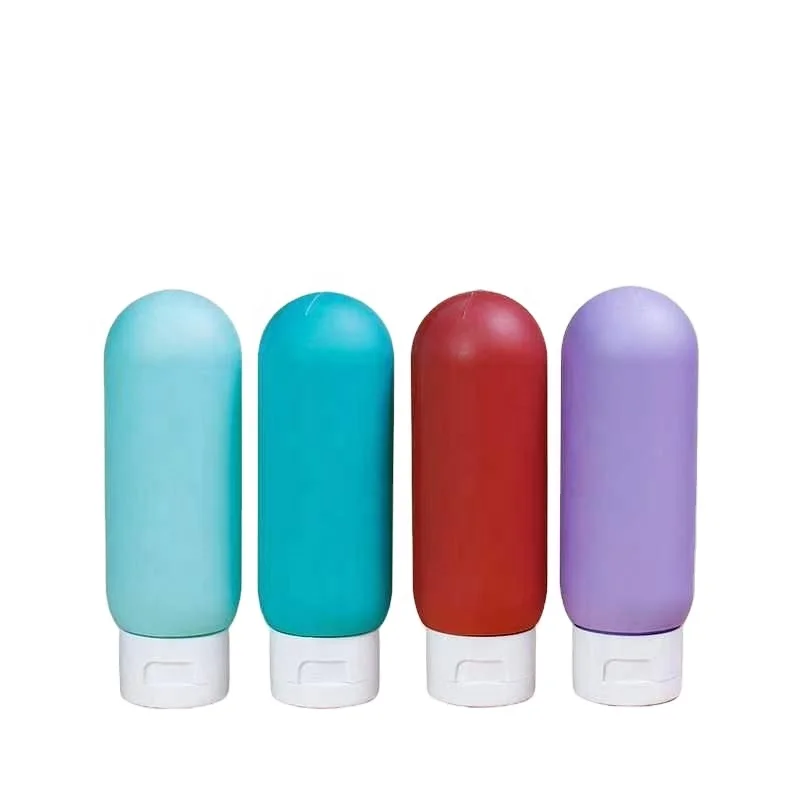 Plastic HDPE soft touch round bottom bottle 100g for  plastic squeeze bottle packaging