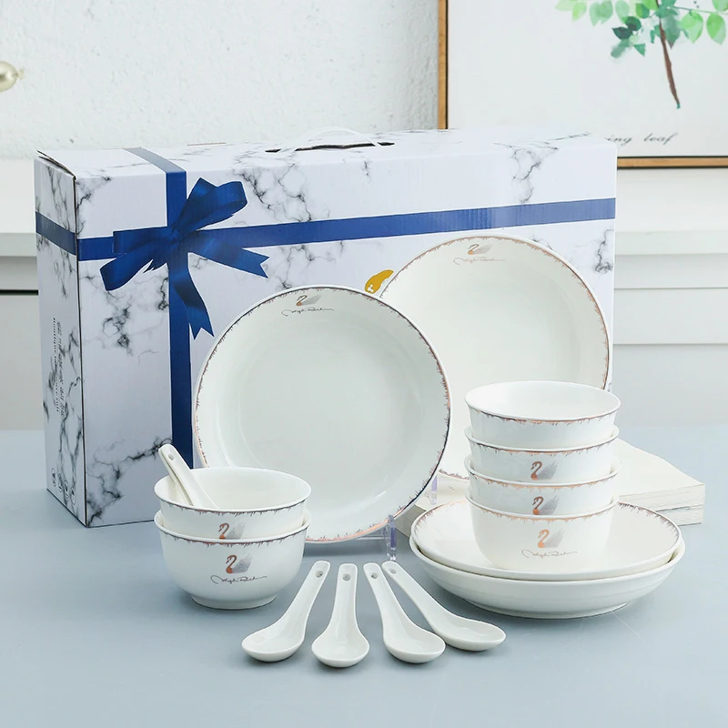 Exquisite design porcelain dinner sets ceramic tableware with gift box fine porcelain