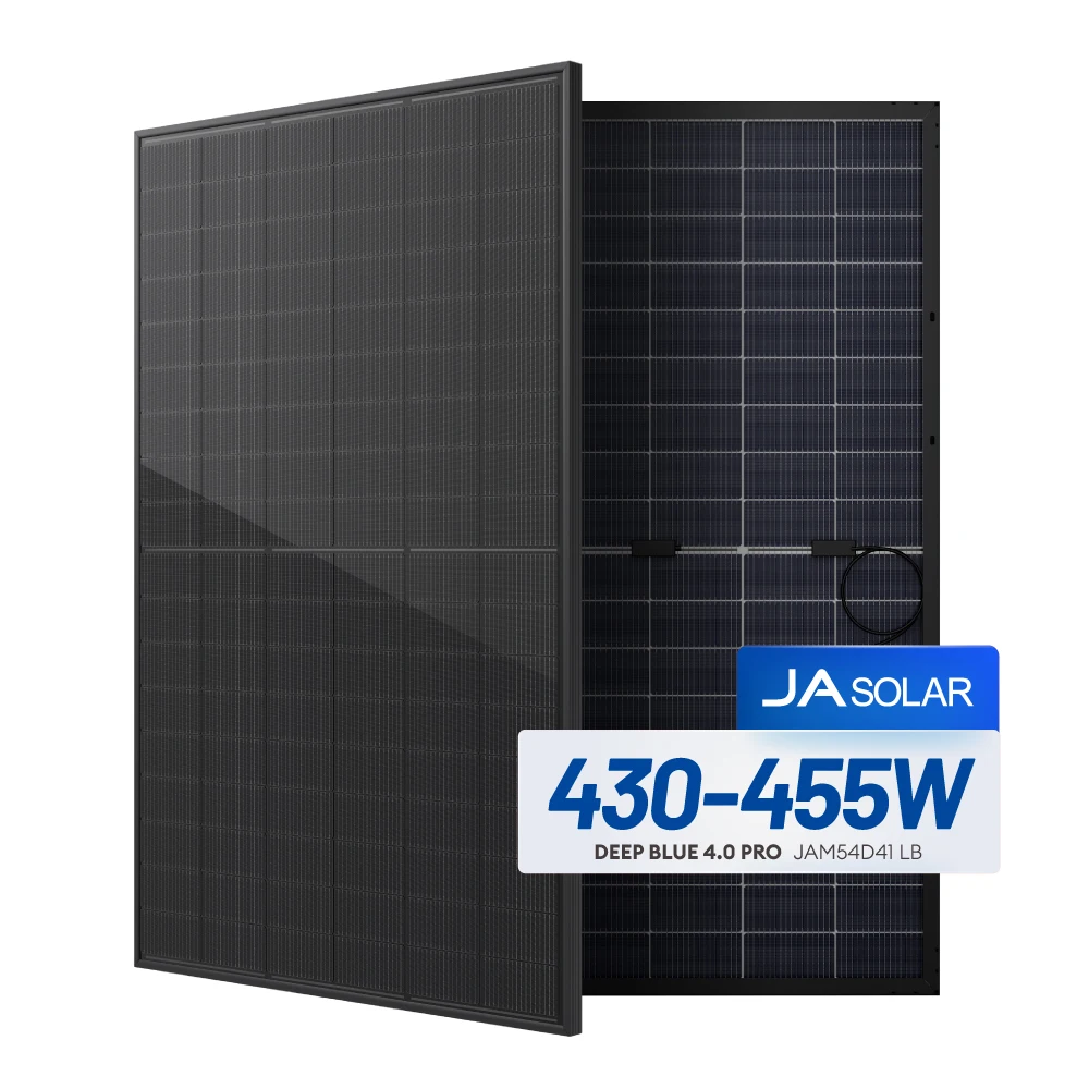 JA Bifacial Pv Module Europe Stock 430W 435W 440W 450W 455W Full Black Pv Panels