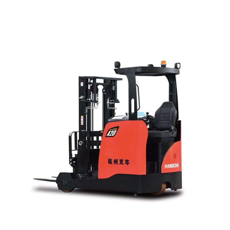 Narrow aisle double deep battery forklift lift stacker stand up seated electric sit down reach truck