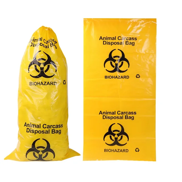 Customized Yellow LDPE Biodegradable Shrink Medical Waste Biohazard Bag Mold Plastic Modling Type Chemical Application