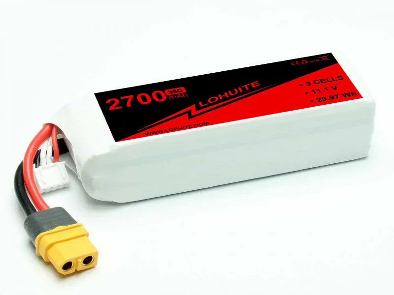 11.1V 3s  Airsoft Battery 2700mAh Rechargeable RC Hobby LiPo Battery Mini Tamiya Plug