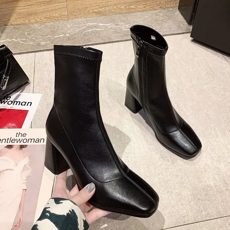 
Popular Design Microfiber Surface Women Chunky Heel Boots 