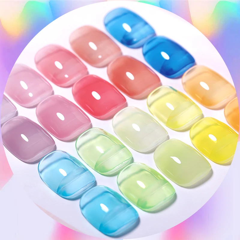 BORN PRETTY New 74 Colors Jelly Nude Translucent Gel Polish Collection Set Non Toxic Vegan Odorless Gel Nails Polish Uv Gel Kit