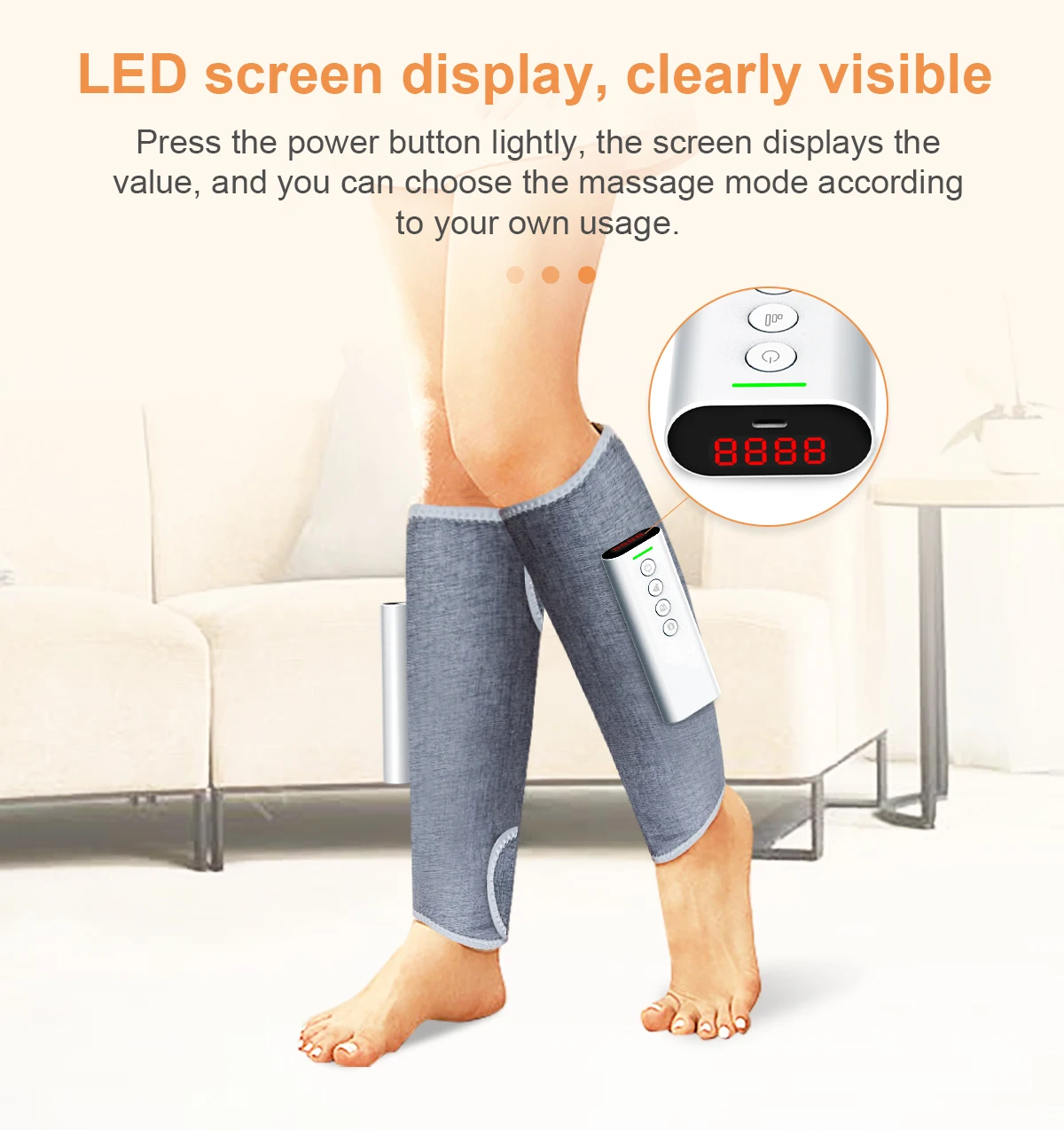 Air Compression Leg Massager for Circulation and Relaxation with Heat Foot and Calf Massage