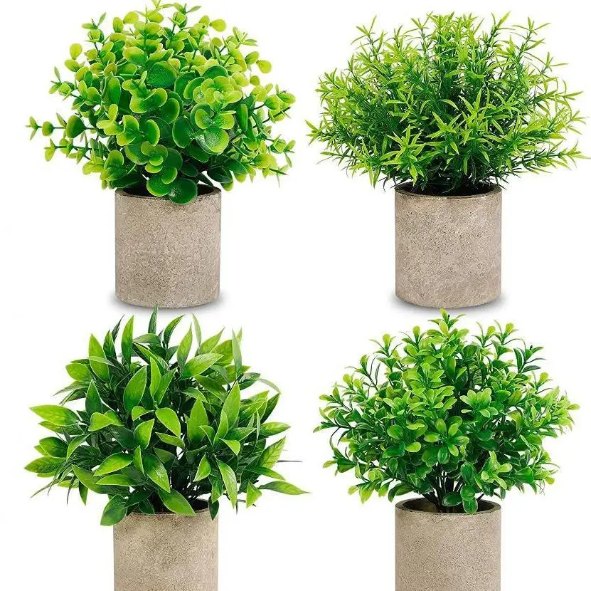 Artificial Plants Mini Greenery Plants Artificial Potted Green Plants  For Home Decoration