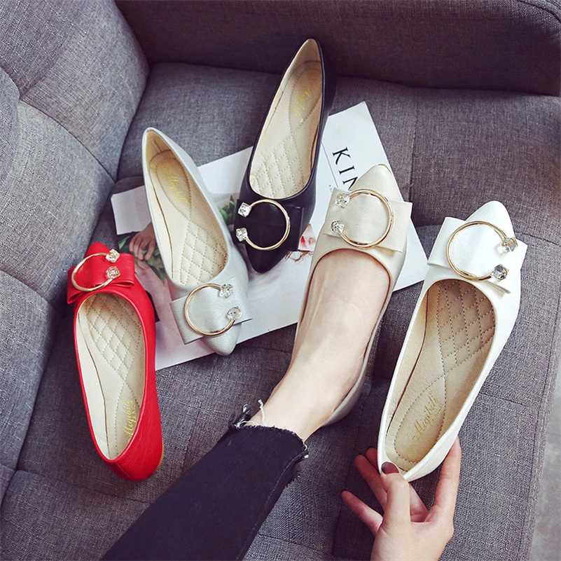 Slip-On Comfort Matte Leather Women Formal Shoes Flat Loafer Shoes Soft Pump Boat Shoe