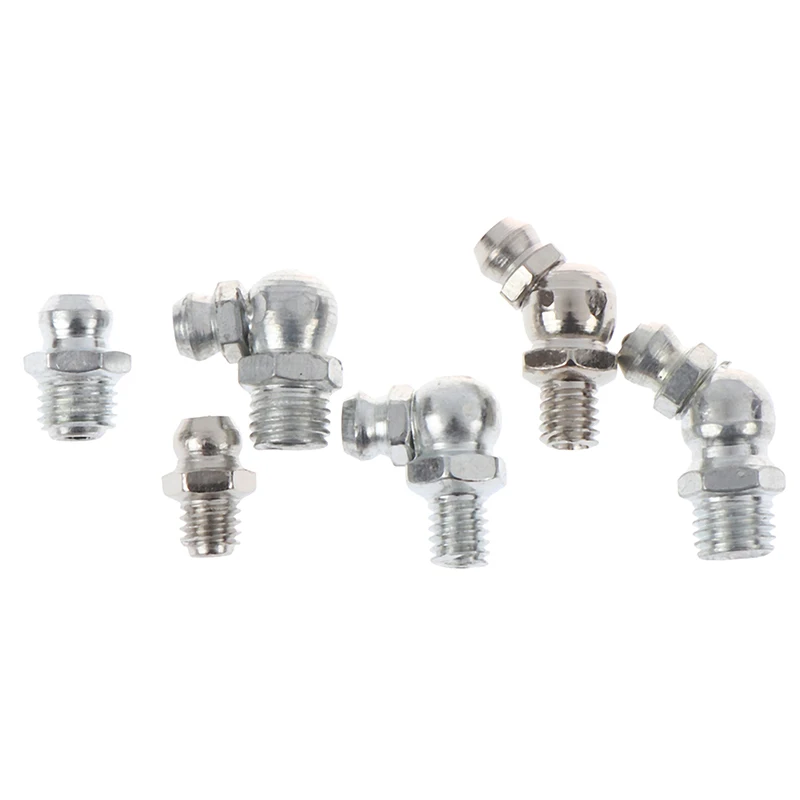 M6 M8 M10 Male Thread Straight 45 Degree 90 Degree Oil Zerk Grease Nipples Fittings Hose Tube