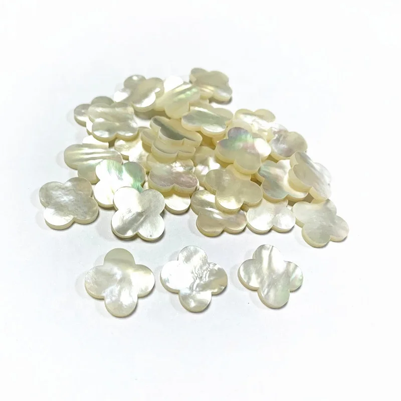 Натуральная белая раковина перламутровая четырехлистная 16*16 мм 18*18 Цветок