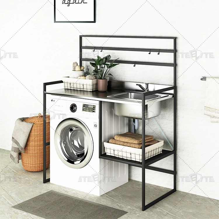 Modern Design 3 Tier Steel Storage Rack Bathroom Furniture Toilet Rack Balcony Washing Machine Rack