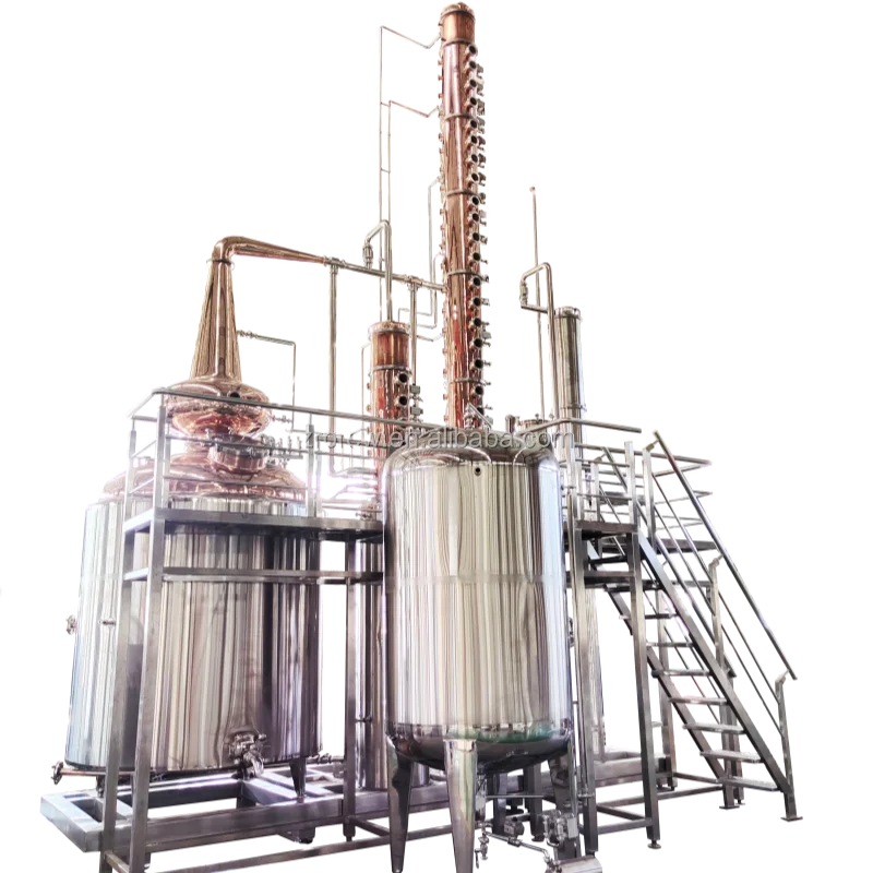 Distill 1000L Red copper pot still Brandy Gin Making Machine Commercial distilled spirits equipment