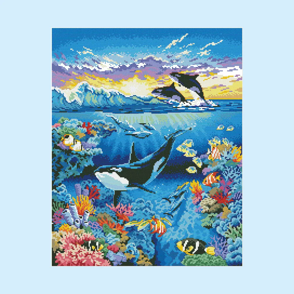 2022 Eco Friendly Embroidery Needlework 11CT 3 Thread Printed Diy Animal Cute Owls Cross Stitch Kits