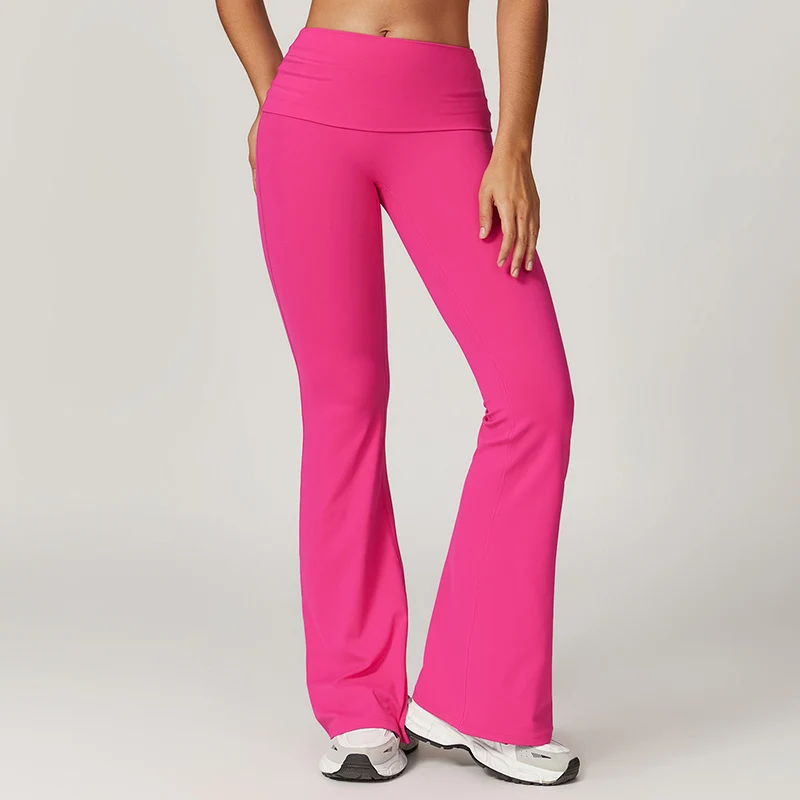 2024 New Casual Wide Leg Tight Yoga Pants For Running, Outdressing, Fitness, Naked, Micro Pull Sports Pants