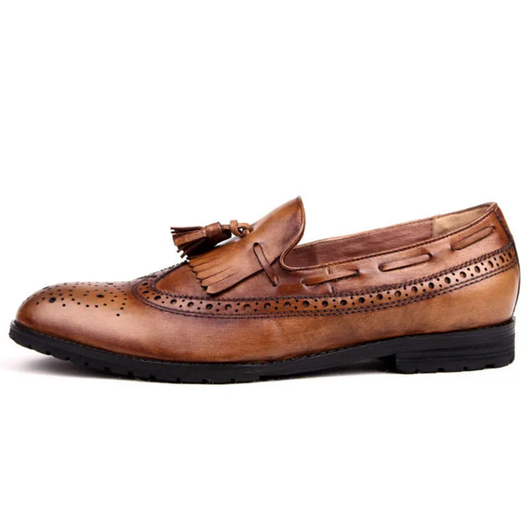 Soft Comfortable Genuine Leather Men Shoes Dress Loafer Shoe Soles