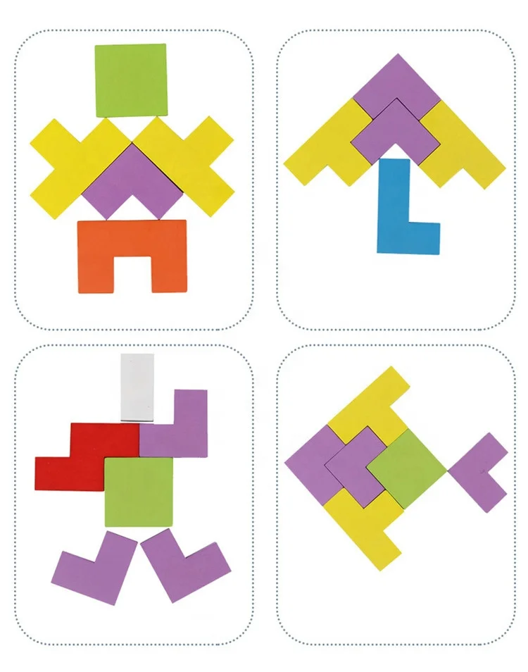 Wooden Puzzle Brain Teasers Toy Intelligence Colorful 3D Russian Blocks Game Montessori Educational Gift fir kids