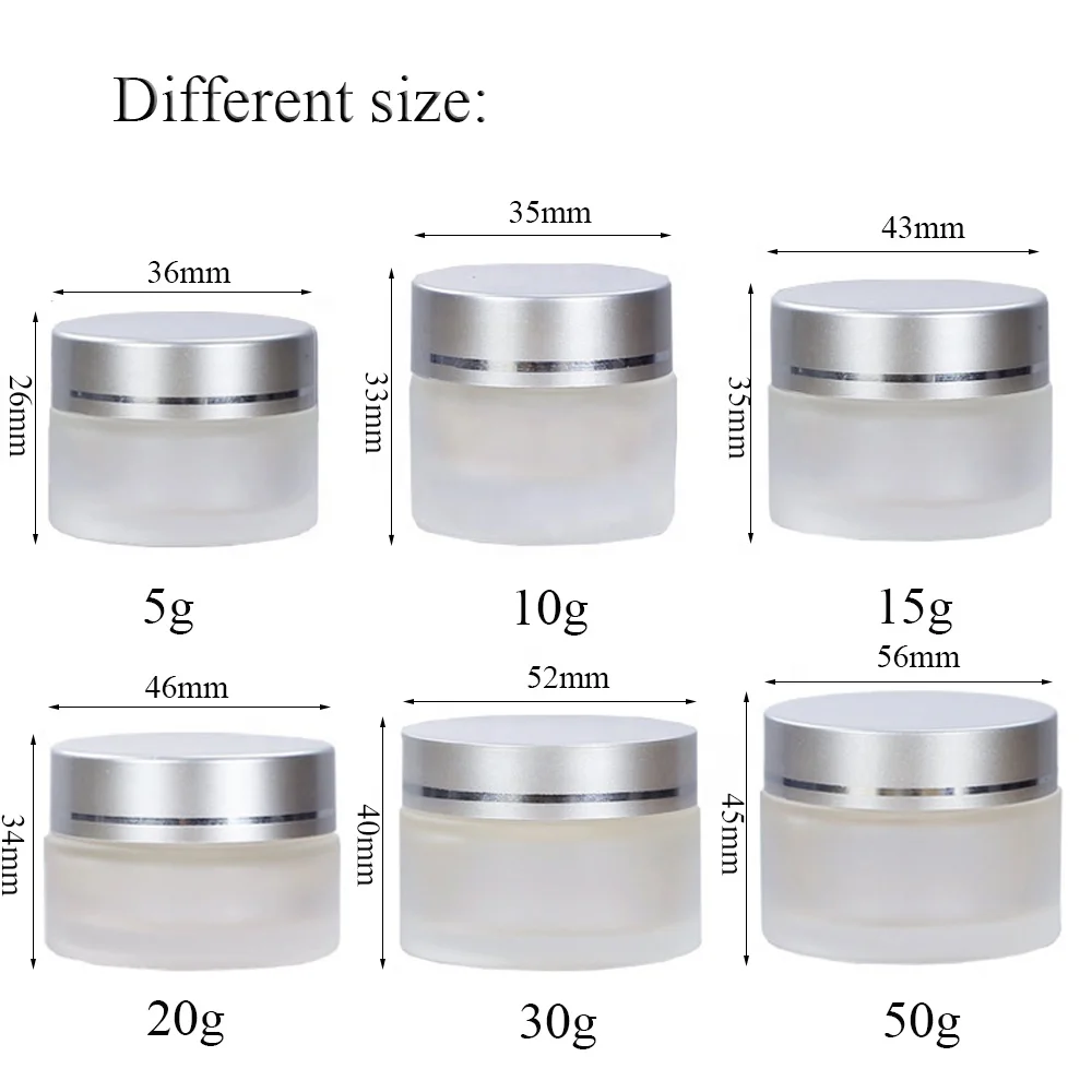 free sample glass cosmetic cream jar 15g 20g 30g 50g frosted glass cleansing cream container