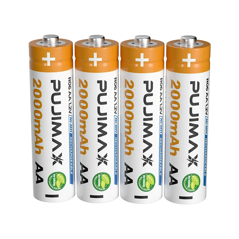 PUJIMAX High Quality Flashlight Battery 1.2V AA Rechargeable Batteries 2000mAh 4Pcs/Box Nimh Battery Pack For Remote Control